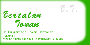 bertalan toman business card